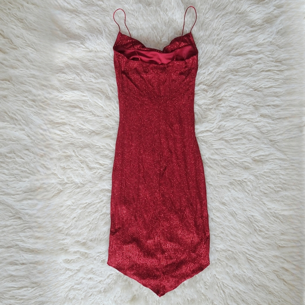 Wet Seal Sparkling Red High Low Cocktail Dress Size Small - Picture 4 of 6